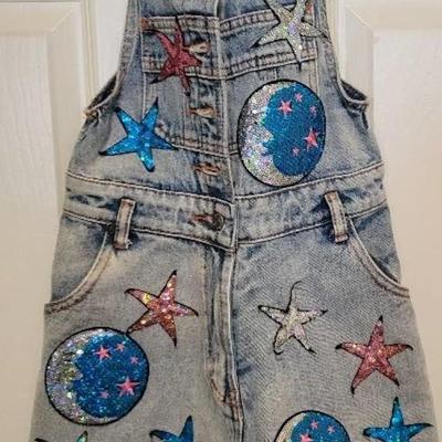 Taigwan sparkly overall shorts