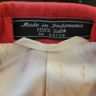 Vintage Burnt Orange 100 % Silk lined Men's Jacket