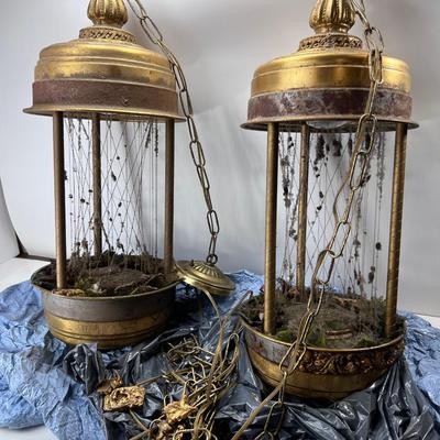 Vintage statuary rain oil  Swag lamps for parts and restoration