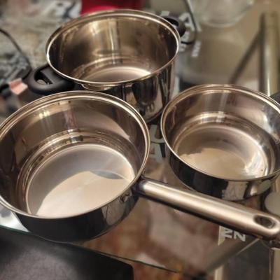 Set of 3 Good Cook sauce pans