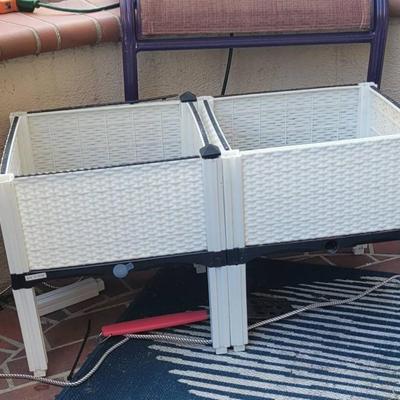 White Self Watering Planter