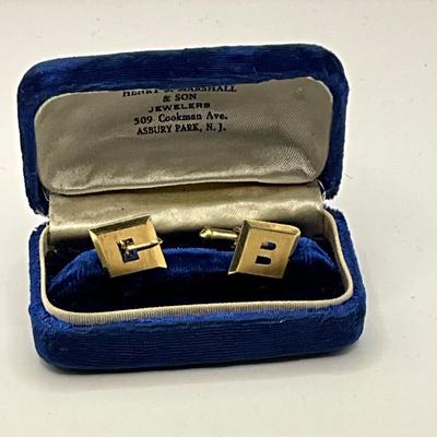 1674 Men's Initial Cufflinks and Tie Bar