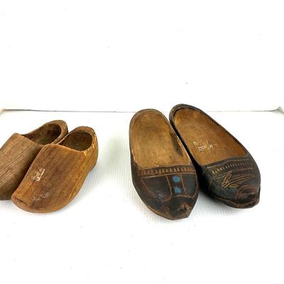 1711 Two Pairs of Wooden Dutch Shoes/ Clogs