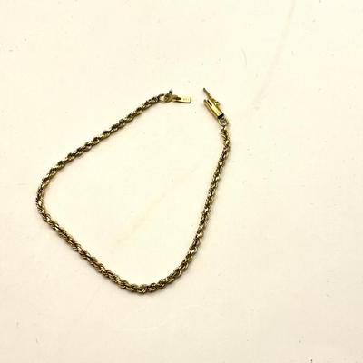 1692 14k Yellow Gold Solid 2mm Rope Bracelet