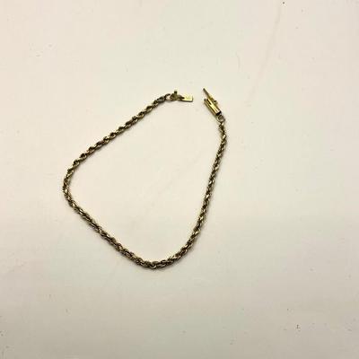 1692 14k Yellow Gold Solid 2mm Rope Bracelet