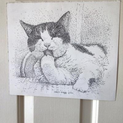 1651 Cat Watercolor Art Lot by Local Artist