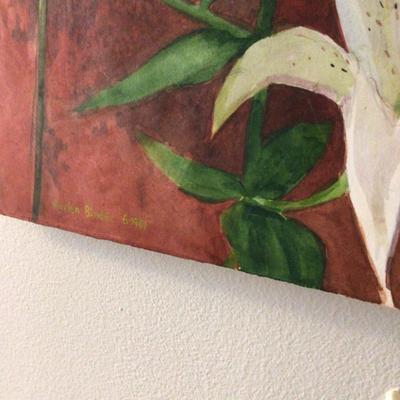 1643 Rubrum Lily Watercolor Painting Signed