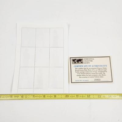 INTERNATION COLLECTORS SOCIENTY PRINCESS DIANA STAMP COLLECTION