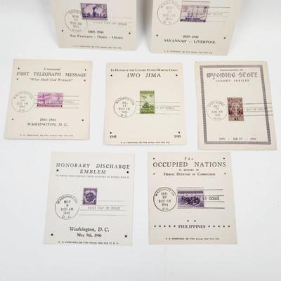 7 PC VINTAGE 1ST DAY ISSUE STAMP POSTCARD BUNDLE