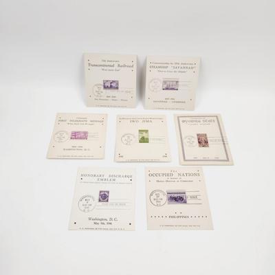 7 PC VINTAGE 1ST DAY ISSUE STAMP POSTCARD BUNDLE