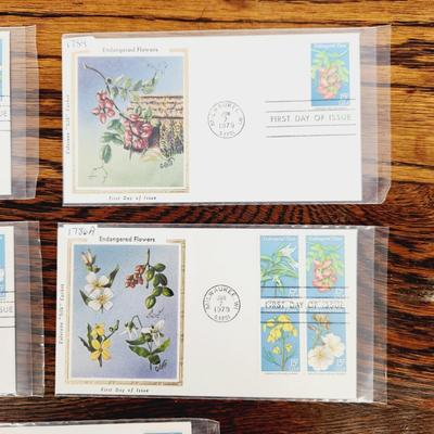5 PC- 1st DAY ISSUE STAMP COLLECTION - ENDANGERED FLOWERS