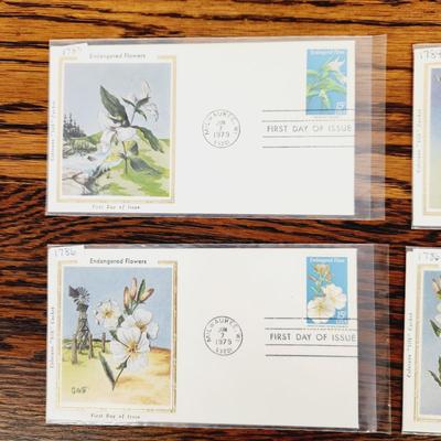 5 PC- 1st DAY ISSUE STAMP COLLECTION - ENDANGERED FLOWERS