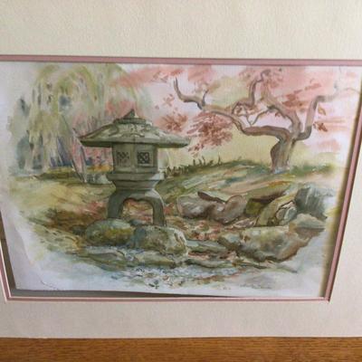 1641 Japanese Garden Watercolor Original Art