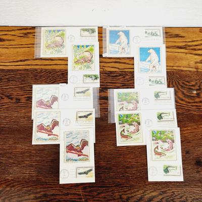 10 PC - 1ST DAY ISSUE STAMPS - WILDLIFE CONSERVATION (ENVELOPES & POSTCARDS)