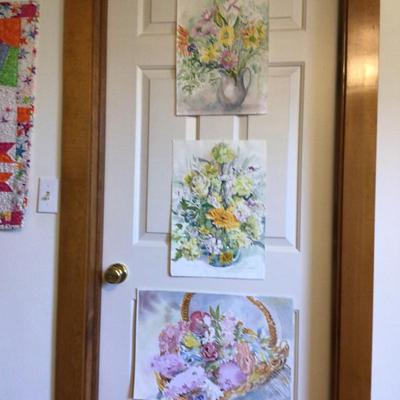 1639 Flower Arrangement Watercolor Lot Originals