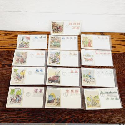 13 PC- 1ST DAY ISSUE STAMP COLLECTION - TRANSPORTATION