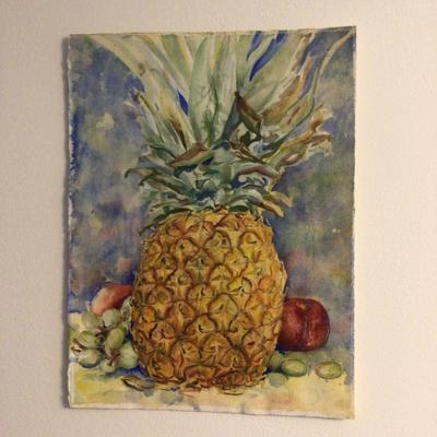 1638 Pineapple Watercolor Original Painting
