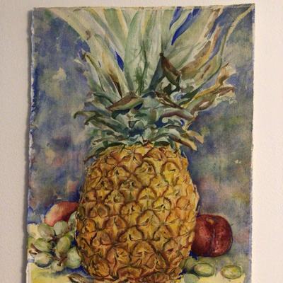 1638 Pineapple Watercolor Original Painting