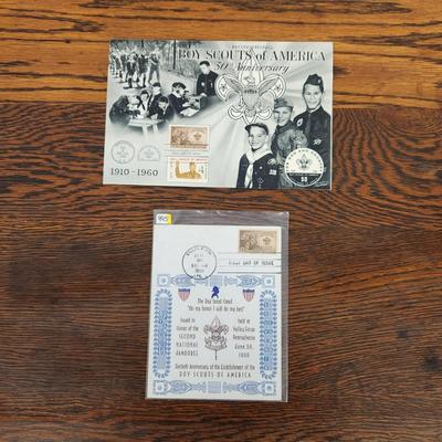 2 PC - 1ST DAY ISSUE STAMP  COLLECTIONS - BOY SCOUTS OF AMERICA