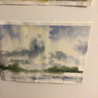 1637 Watercolor Seaside Painting Lot Originals