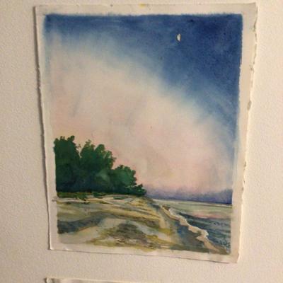 1637 Watercolor Seaside Painting Lot Originals