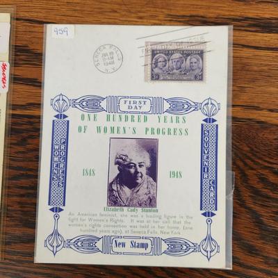 3 PC - 1ST DAY ISSUE STAMP COLLECTION - WOMENS RIGHTS - ELIZABETH CADY STANTON