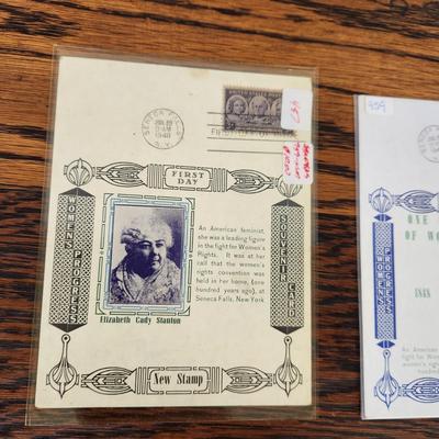 3 PC - 1ST DAY ISSUE STAMP COLLECTION - WOMENS RIGHTS - ELIZABETH CADY STANTON