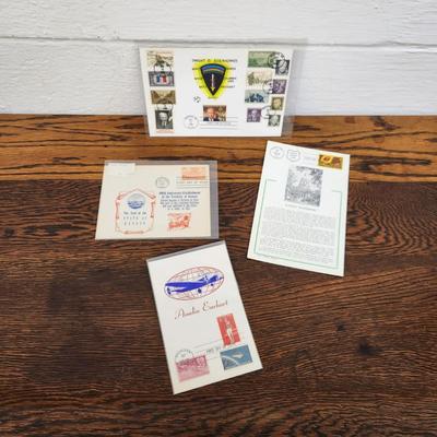 4 PC - 1ST DAY ISSUE STAMPS - KANSAS THEME POSTCARDS