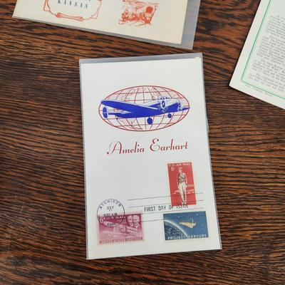 4 PC - 1ST DAY ISSUE STAMPS - KANSAS THEME POSTCARDS