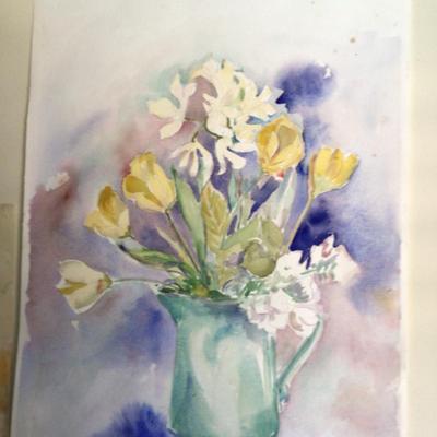 1634 Watercolor Flower Paintings Lot Originals