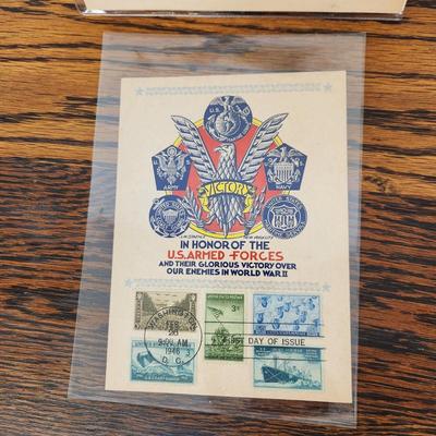 2 PC - 1ST DAY ISSUE STAMPS - IN HONOR OF US ARMED FORCES