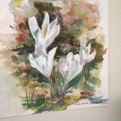 1633 Watercolor Crocus Painting Originals Lot