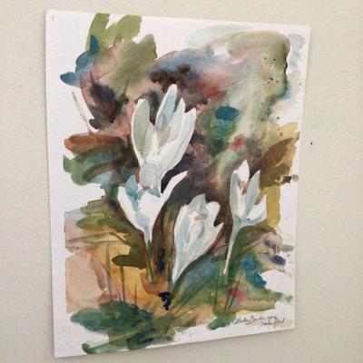 1633 Watercolor Crocus Painting Originals Lot