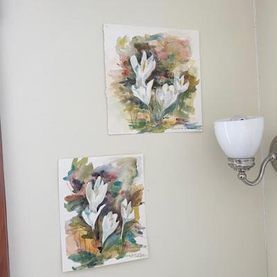 1633 Watercolor Crocus Painting Originals Lot