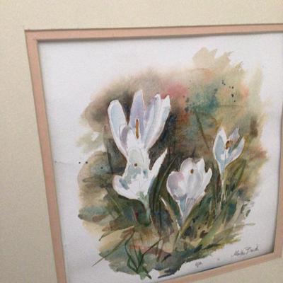 1633 Watercolor Crocus Painting Originals Lot