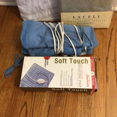 1632 New Shower Curtains & Heating Pad Lot