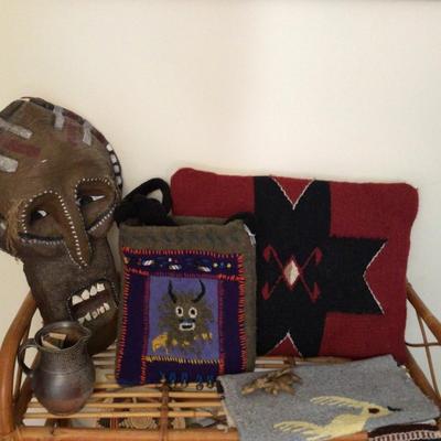 1613 Ethnic Souvenir Lot Mask Weavings