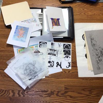 1610 Artist Portfolio with Various Art