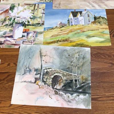 1609 Watercolor Painting Lot â€œOut and Aboutâ€