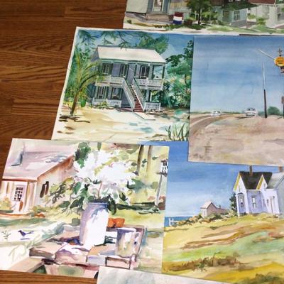 1609 Watercolor Painting Lot â€œOut and Aboutâ€