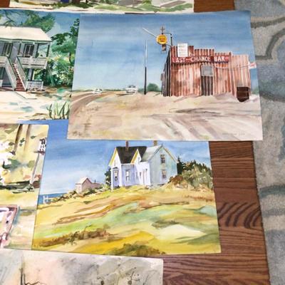 1609 Watercolor Painting Lot â€œOut and Aboutâ€