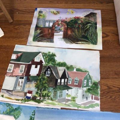 1609 Watercolor Painting Lot â€œOut and Aboutâ€
