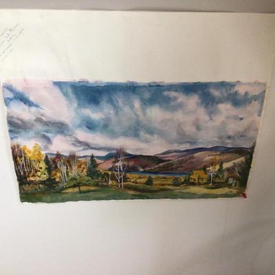 1599 Watercolor Landscape Painting Lot Original Art