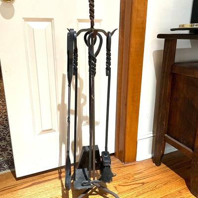 1698 Wrought Iron Fireplace Tools