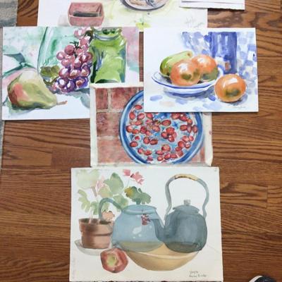 1604 Kitchen Watercolor Lot Original Art