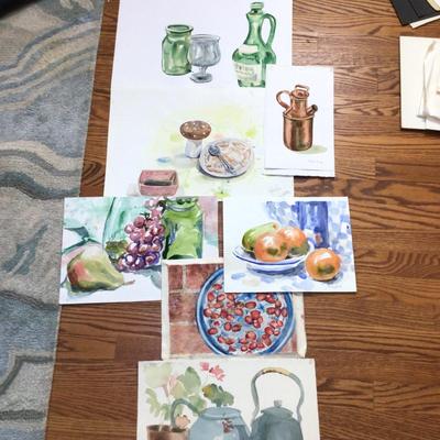 1604 Kitchen Watercolor Lot Original Art