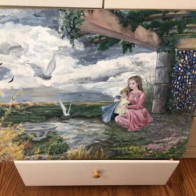 1601 Acrylic Mother & Daughter on Board Original Art