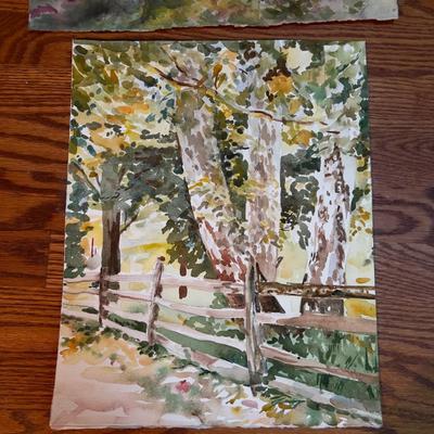 1603 Landscape Watercolor Lot Original Art