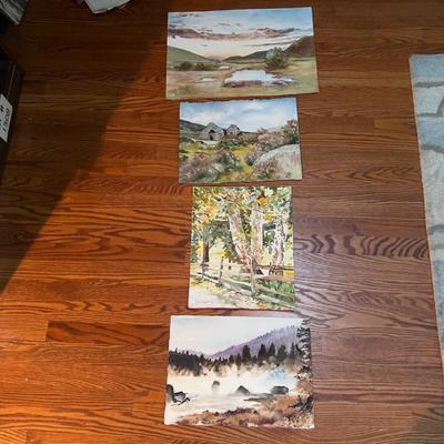 1603 Landscape Watercolor Lot Original Art