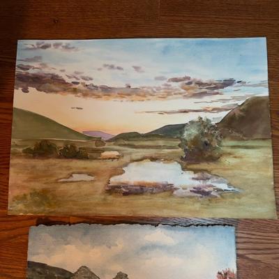 1603 Landscape Watercolor Lot Original Art